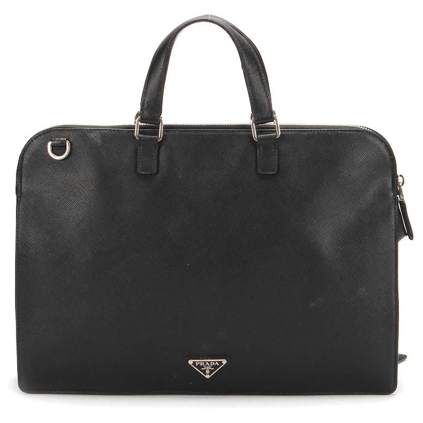 Prada Business Bag 7 / D 164 in black Leather  - Joli Closet