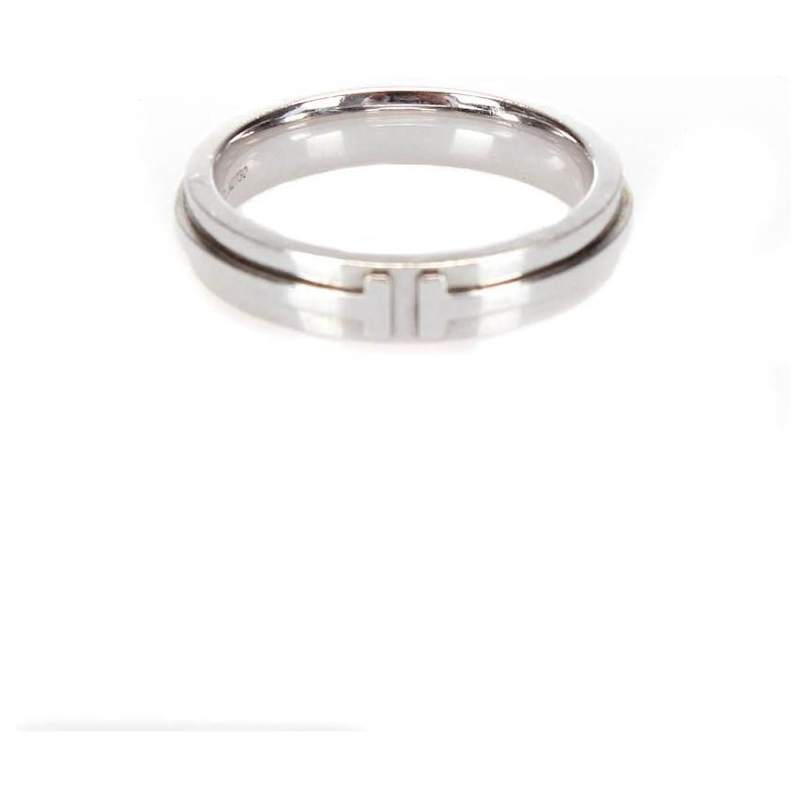 Excellent Authentic Tiffany & Co. T Two Rose Gold Silver Wide Ring RP550USD  - Etsy