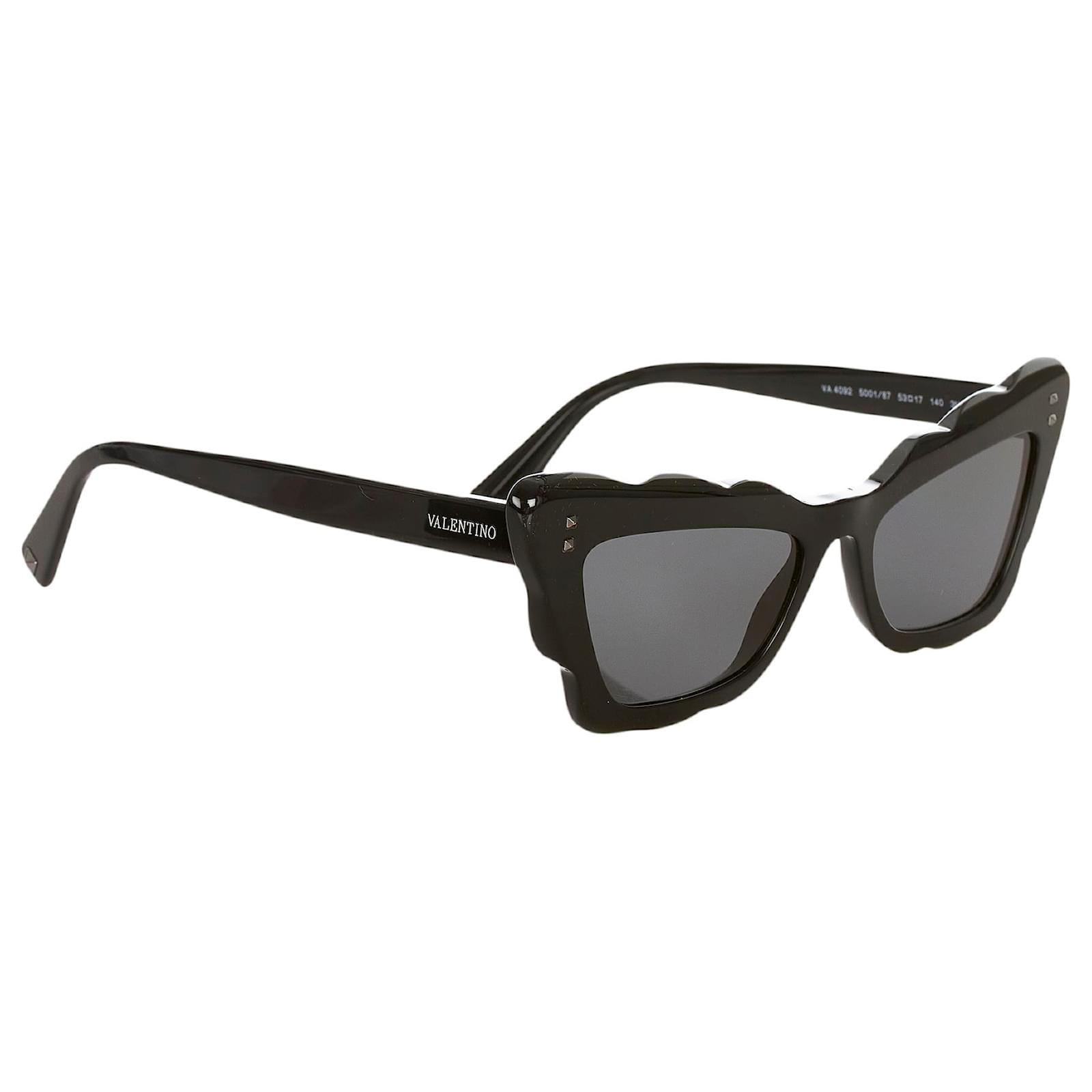 Occhiali da sole colorati Valentino Cat Eye neri Nero Plastica ref.347767 -  Joli Closet
