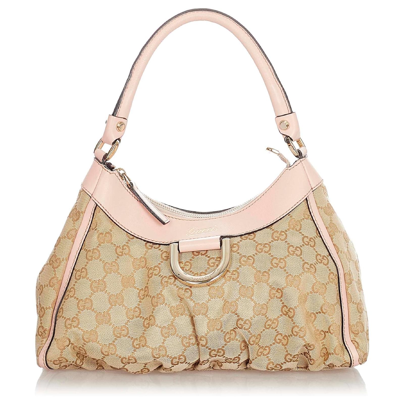 Brown Gucci GG Canvas Abbey D-Ring Shoulder Bag