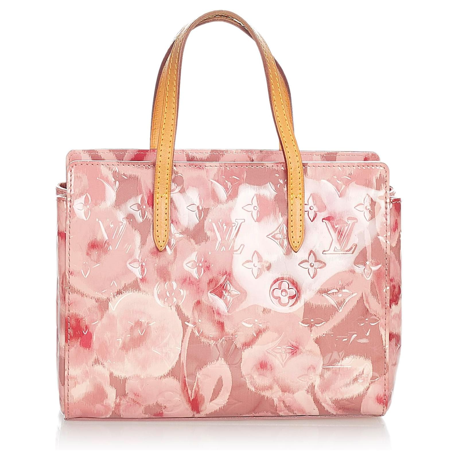 LOUIS VUITTON Catalina BB Vernis Ikat Pink Monogram Flower Tote Bag Handbag