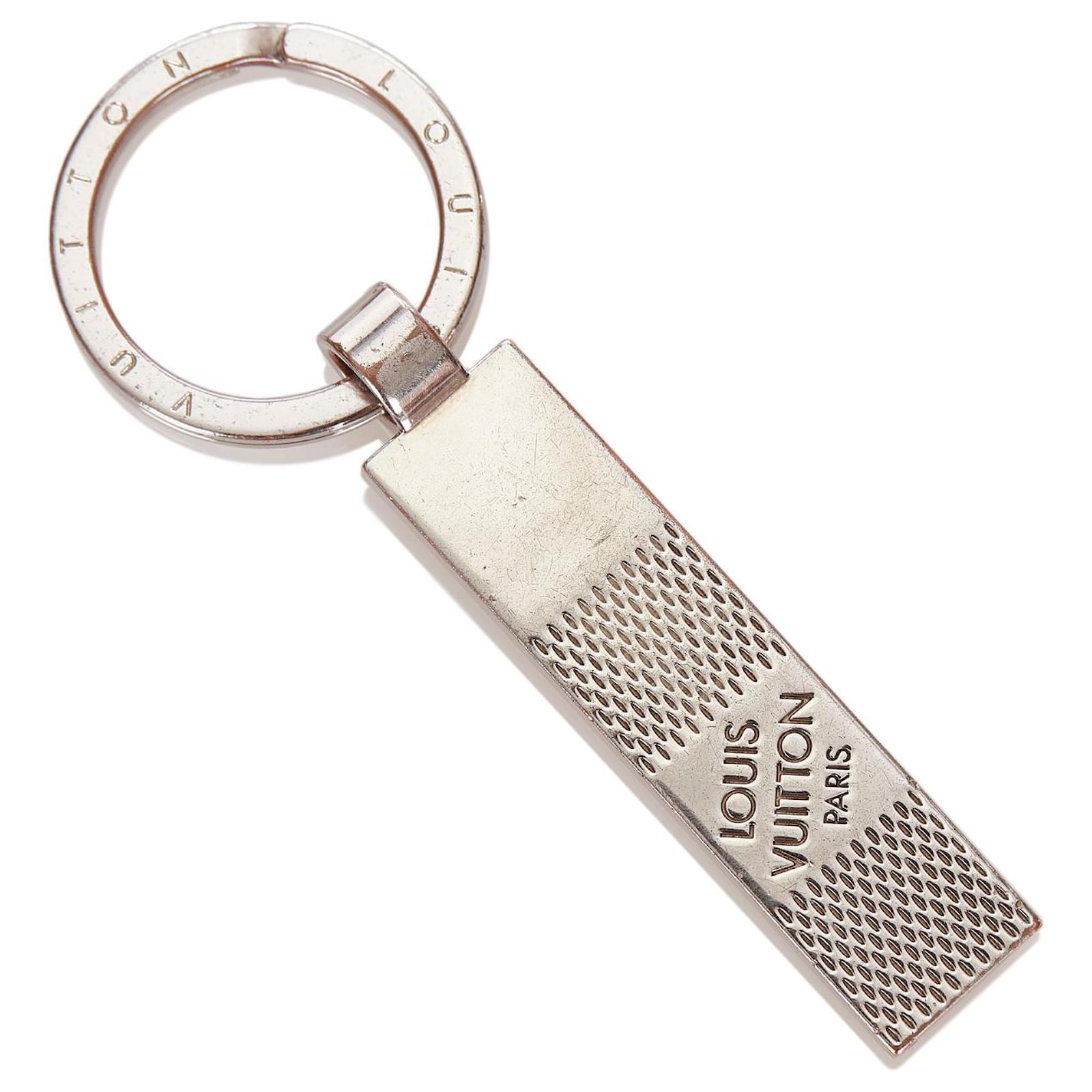 Louis Vuitton Logo Silver Tone Key Ring Louis Vuitton