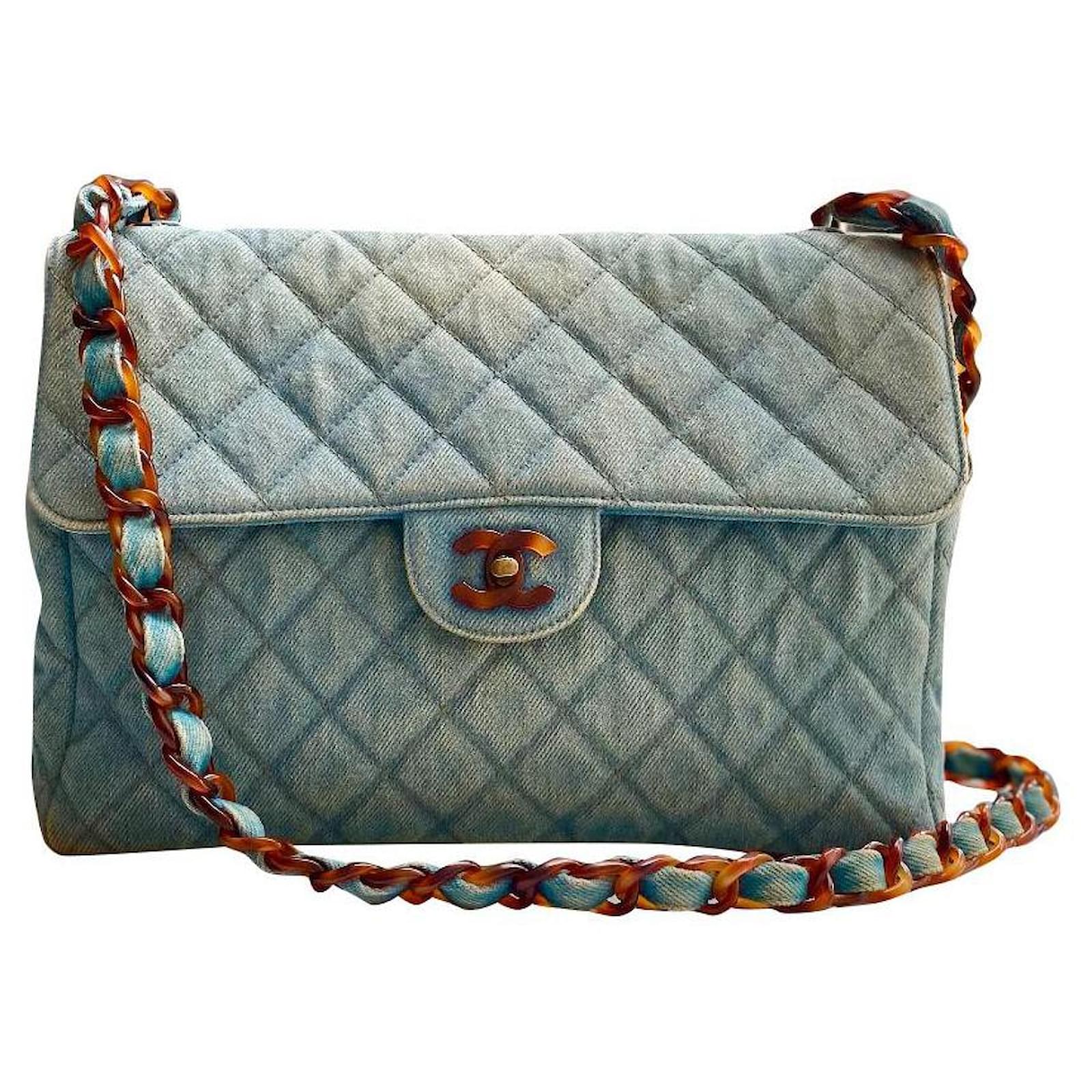 chanel denim flap bolsa 2021