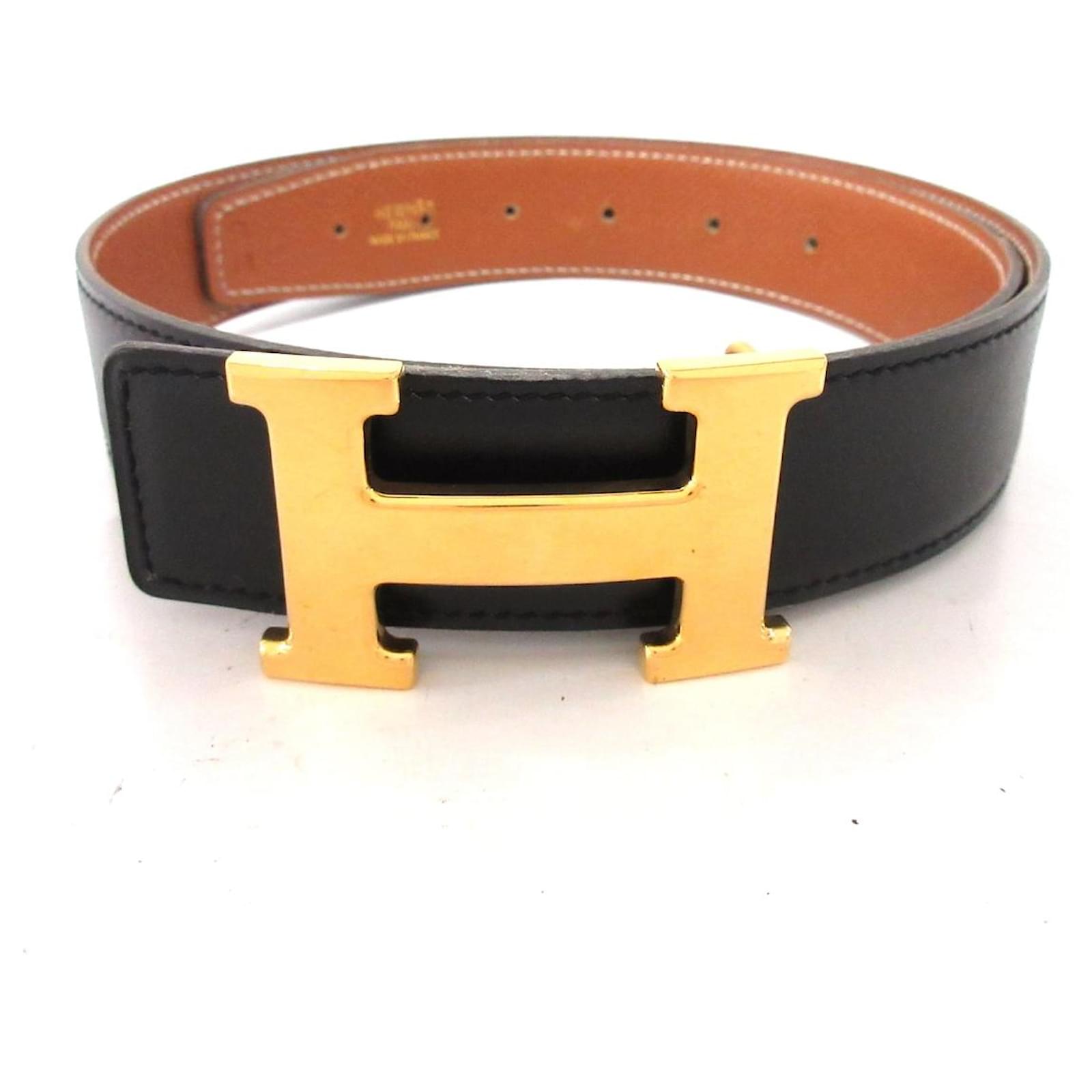 Hermès Hermes Belt Black Leather ref.349024 - Joli Closet