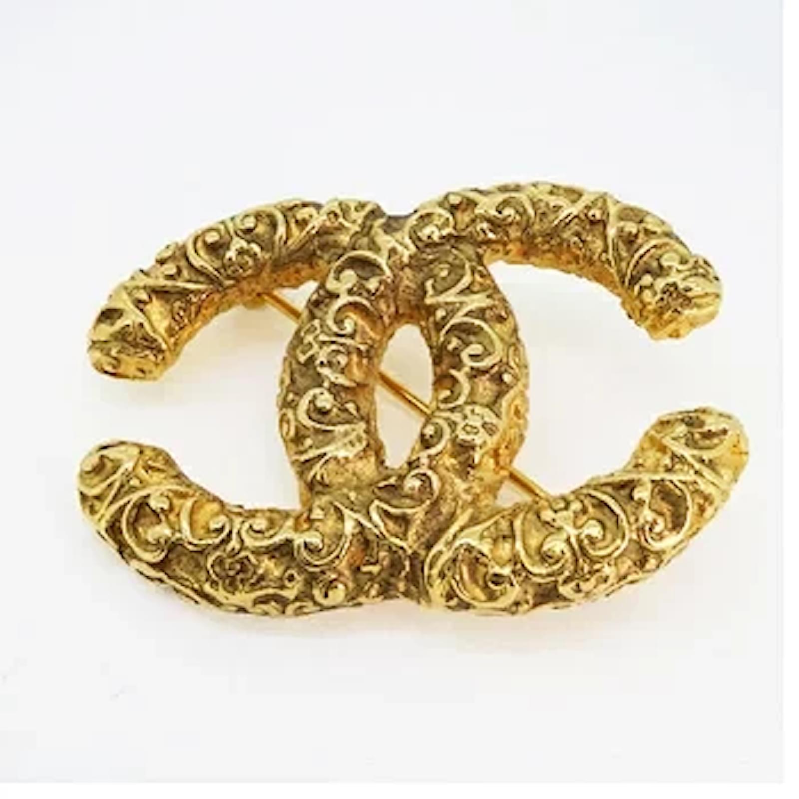 (Used) Chanel Brooch Coco Mark Gold Color GP Plating 03A