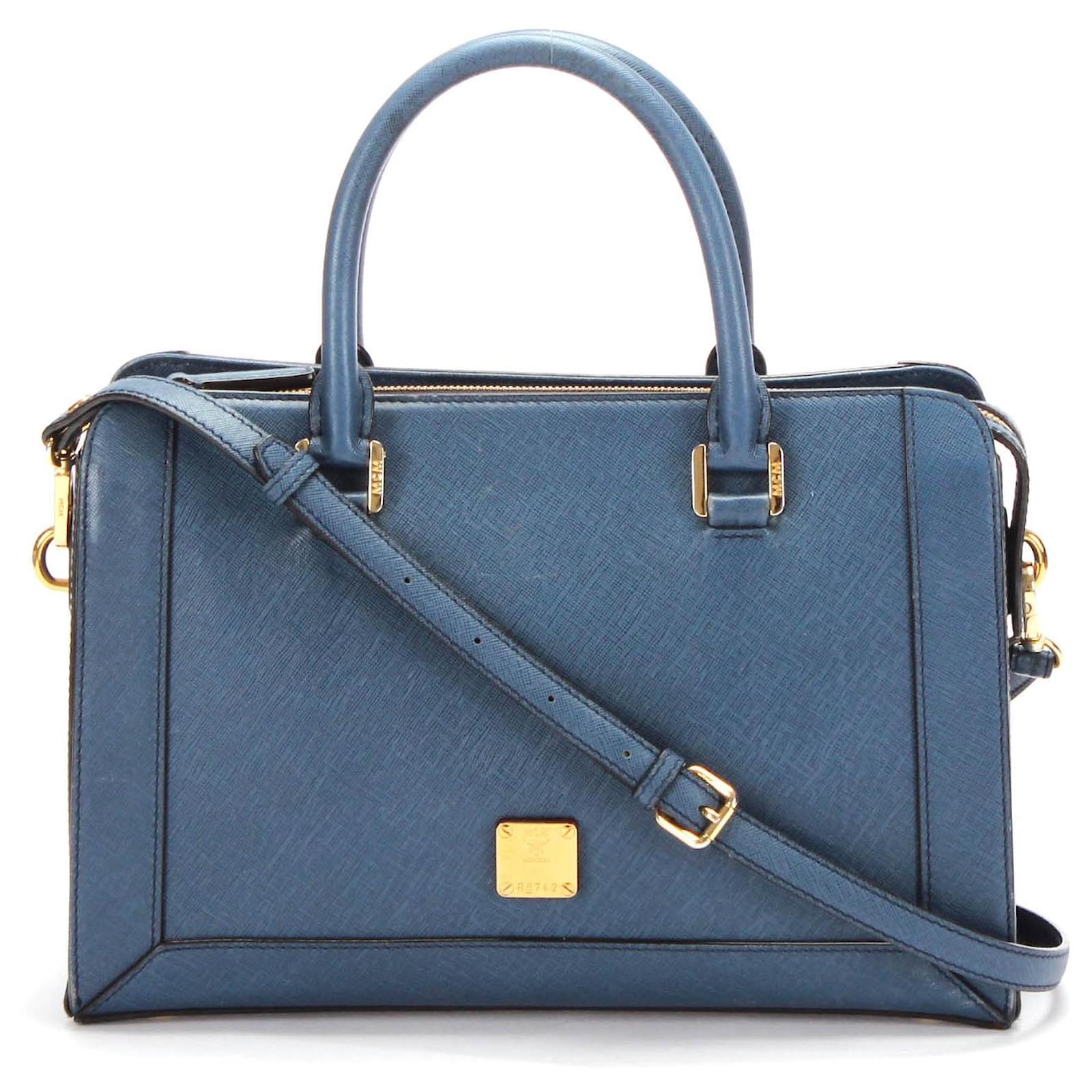 MCM Shoulder Bag Blue Leather ref.349964 - Joli Closet