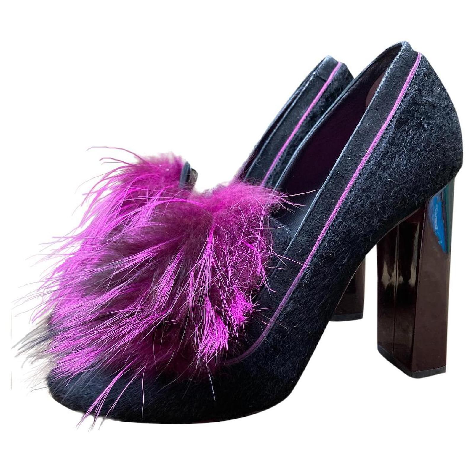 Decolte scarpe donna bianco tacco 6 cm pelliccia e pelle