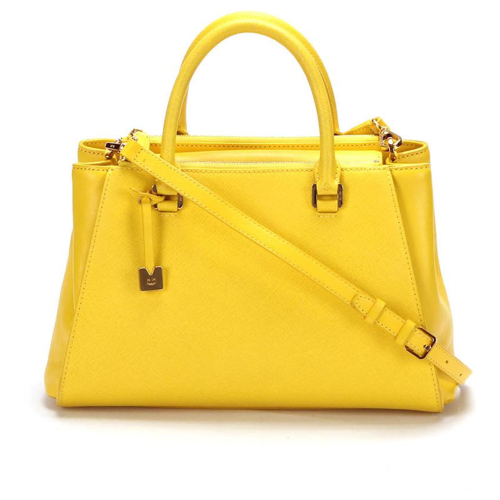 yellow mcm bag