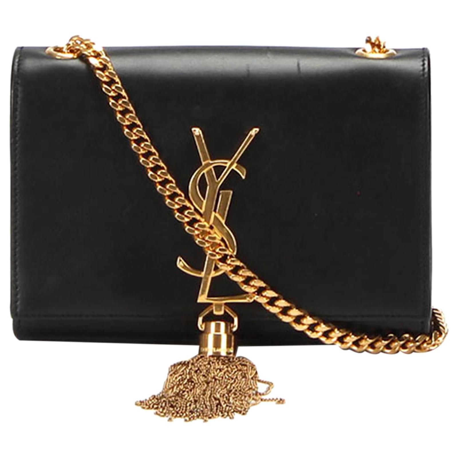 Yves Saint Laurent, Bags, Ysl Leather Clutch In Noirgold Hardware