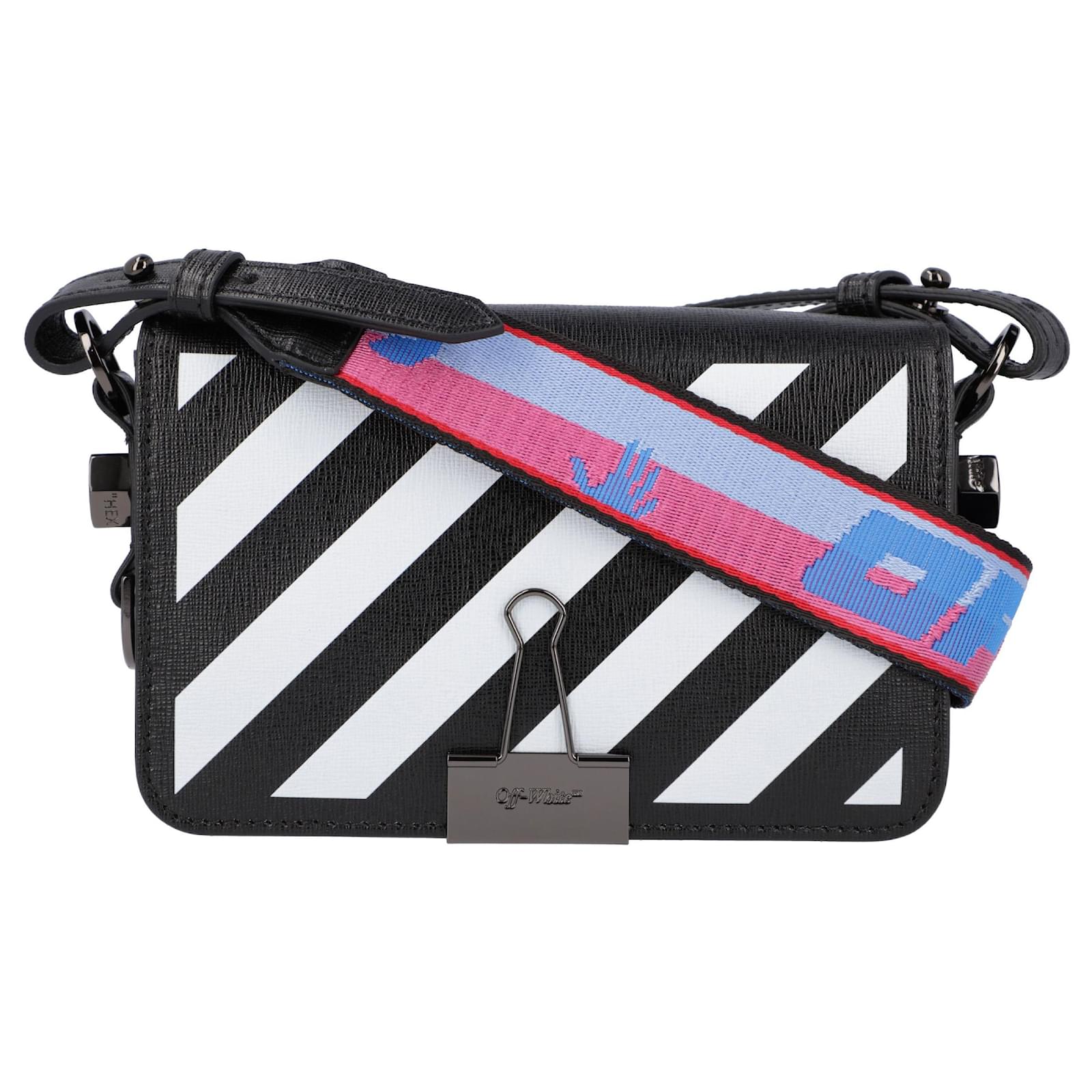 off white mini flap bolsa