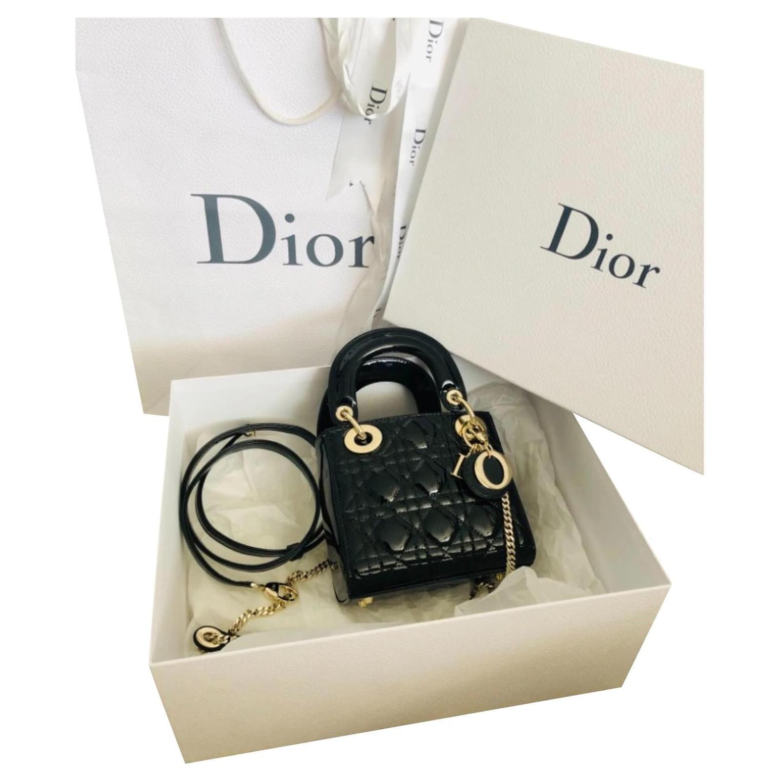 Lady Dior Mini Patent Dark Grey GHW  Bag Religion