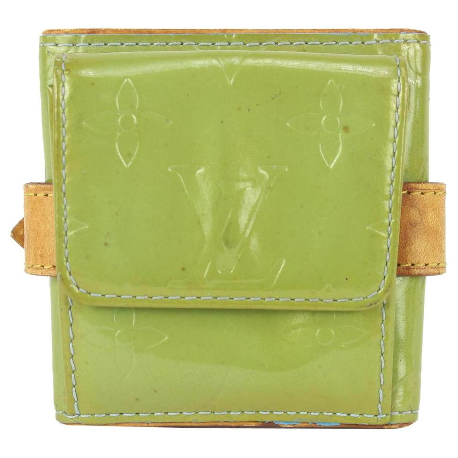 Louis Vuitton Green Monogram Vernis Lafayette Street Wrist Pouch Leather  ref.351807 - Joli Closet