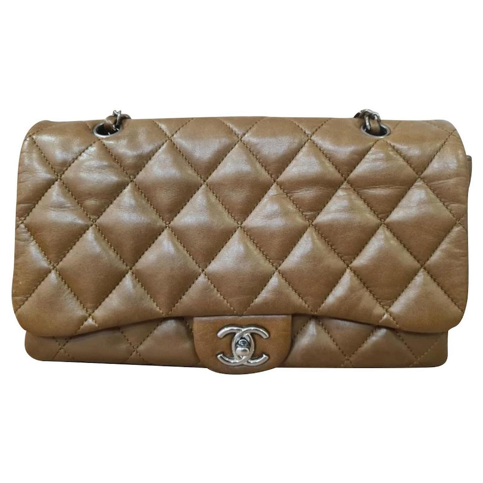 Chanel Brown Medium Lambskin flap bag Caramel Leather ref.352076 - Joli  Closet