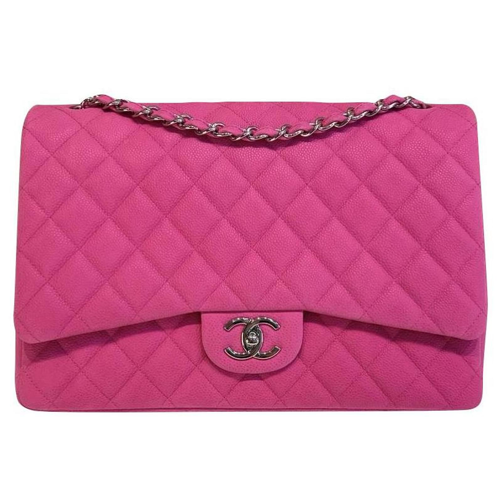 Chanel Pink Suede Timeless Classic Maxi bolso con solapa Rosa Suecia  ref.352082 - Joli Closet