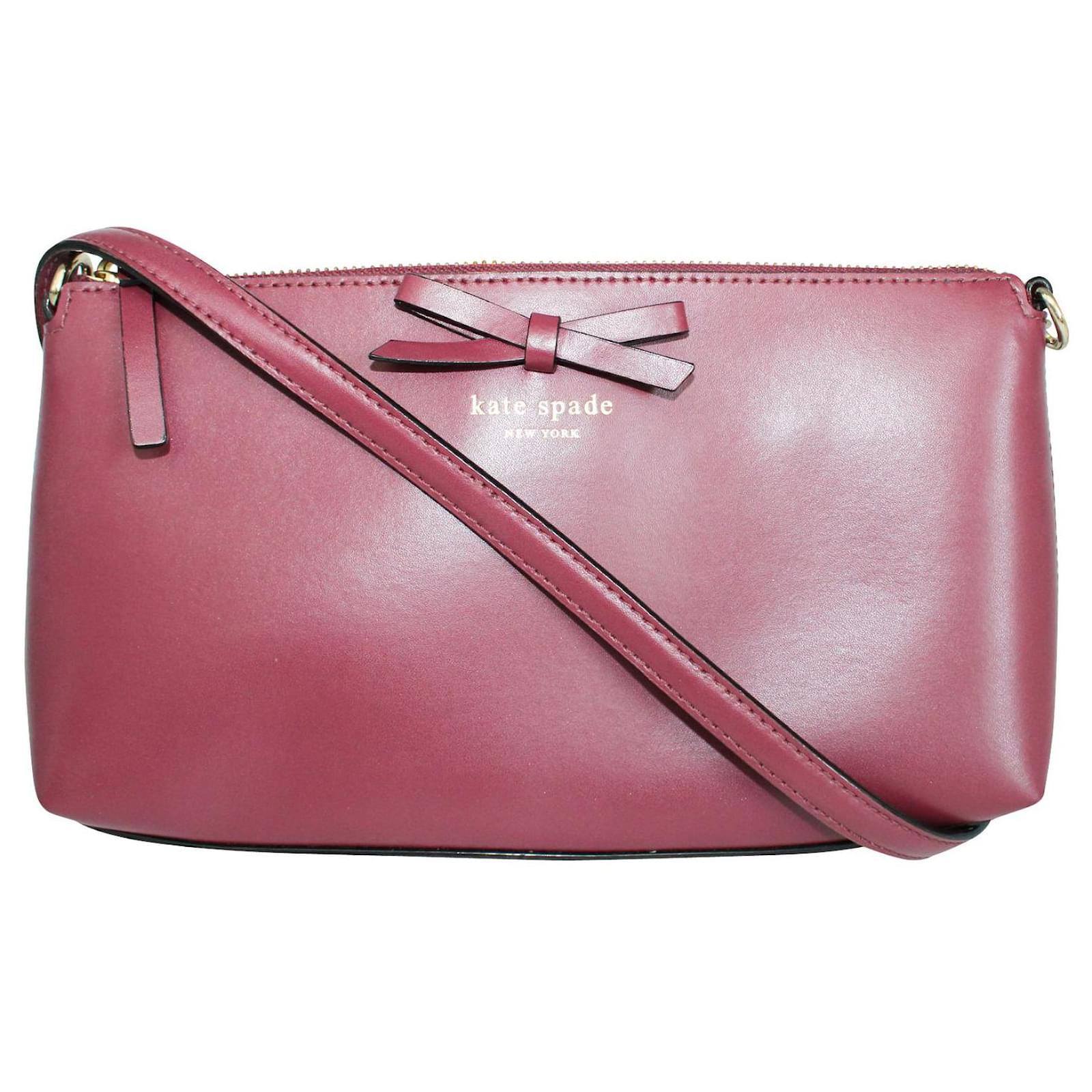 Kate Spade Burgundy leather shoulder bag Red Dark red ref.352532