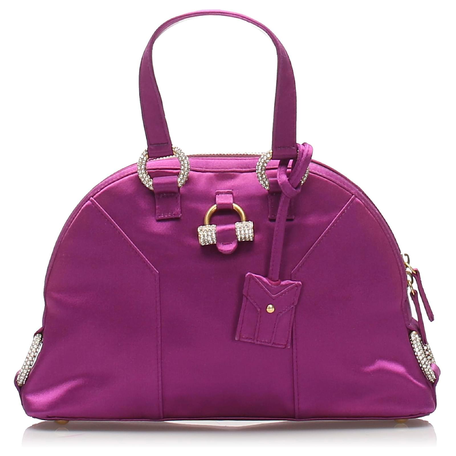 Yves Saint Laurent YSL Purple Muse Satin Handbag Cloth ref.352661 ...