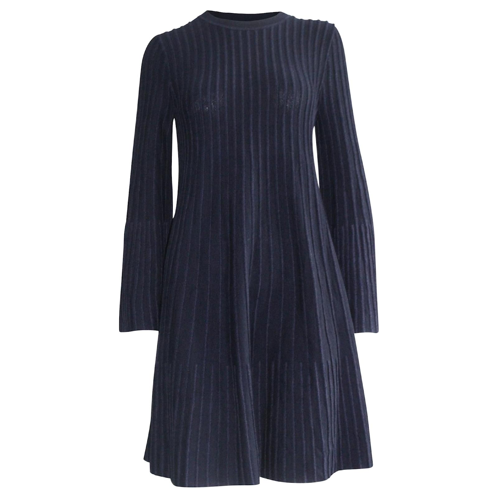 Robe évasée en denim brodé Marine pour femme | Maje