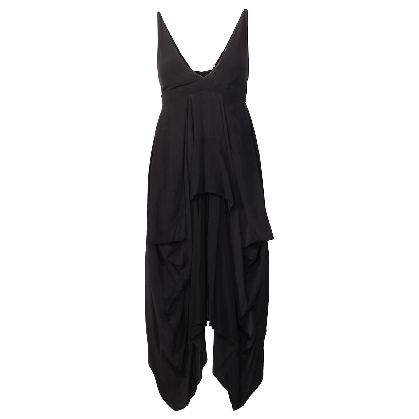 Balenciaga Babydoll Midi Dress Black Silk ref.353922 - Joli Closet
