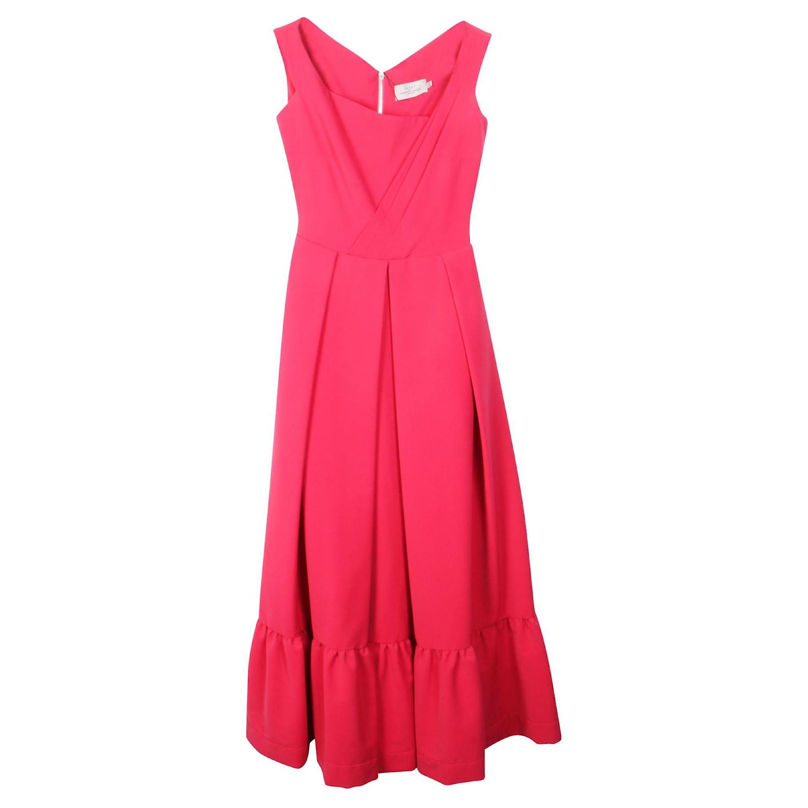 preen by thornton bregazzi pink dress Preen by Thornton Bregazzi pink ruffled hem dress StyleSwap