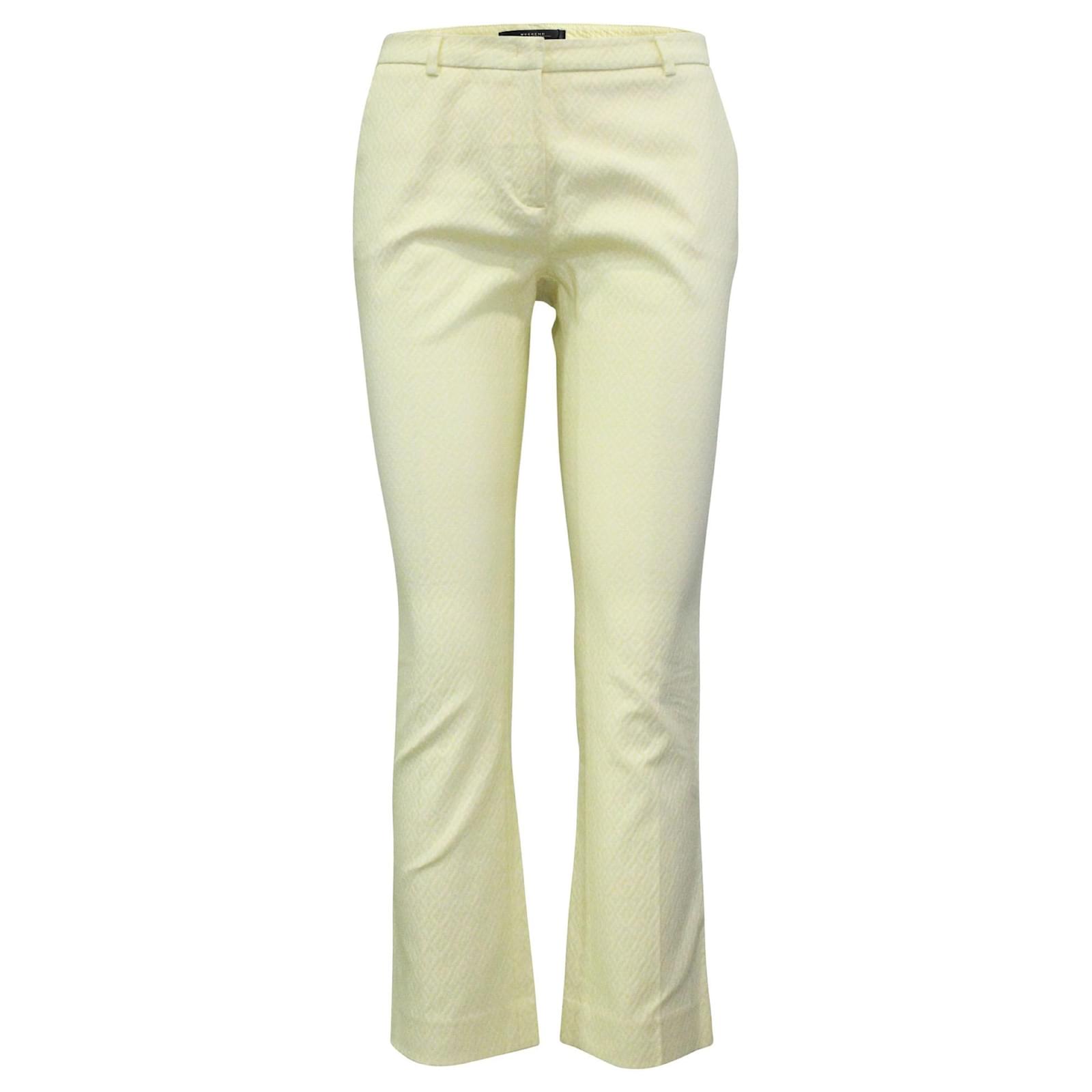 Max Mara Capri Flare Pants Yellow Cotton ref.354150 - Joli Closet