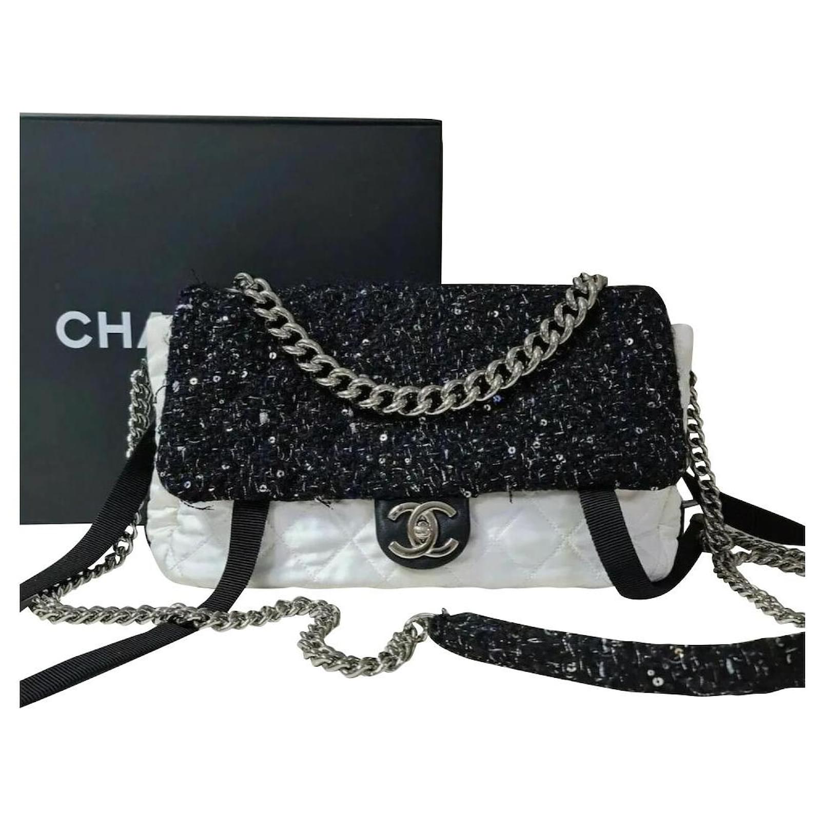 Chanel Astronaut Essentials Tweed Flap Bag - Black Crossbody Bags