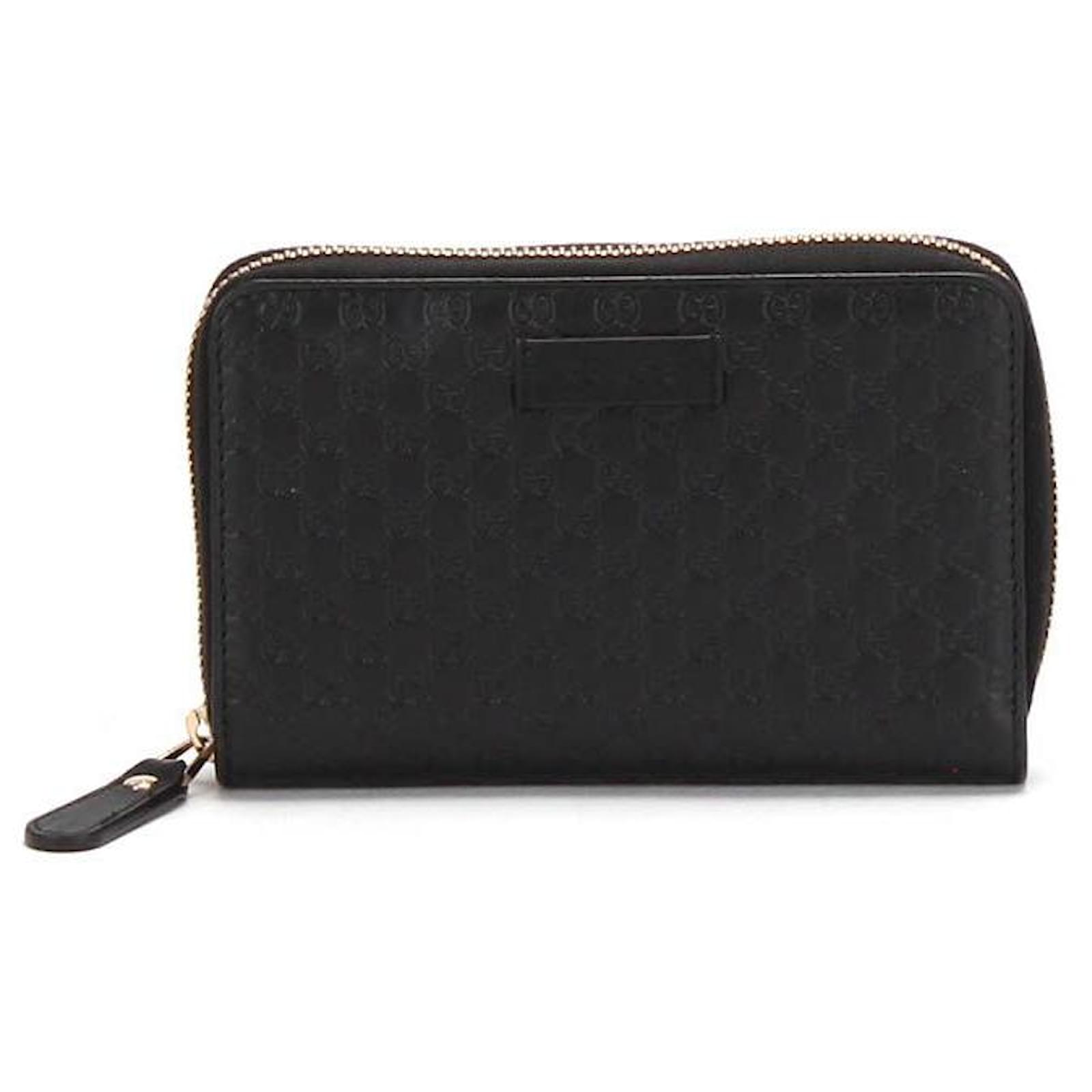 Gucci Microgucci Shima Round Fastener Two Folded Wallet in Black ...