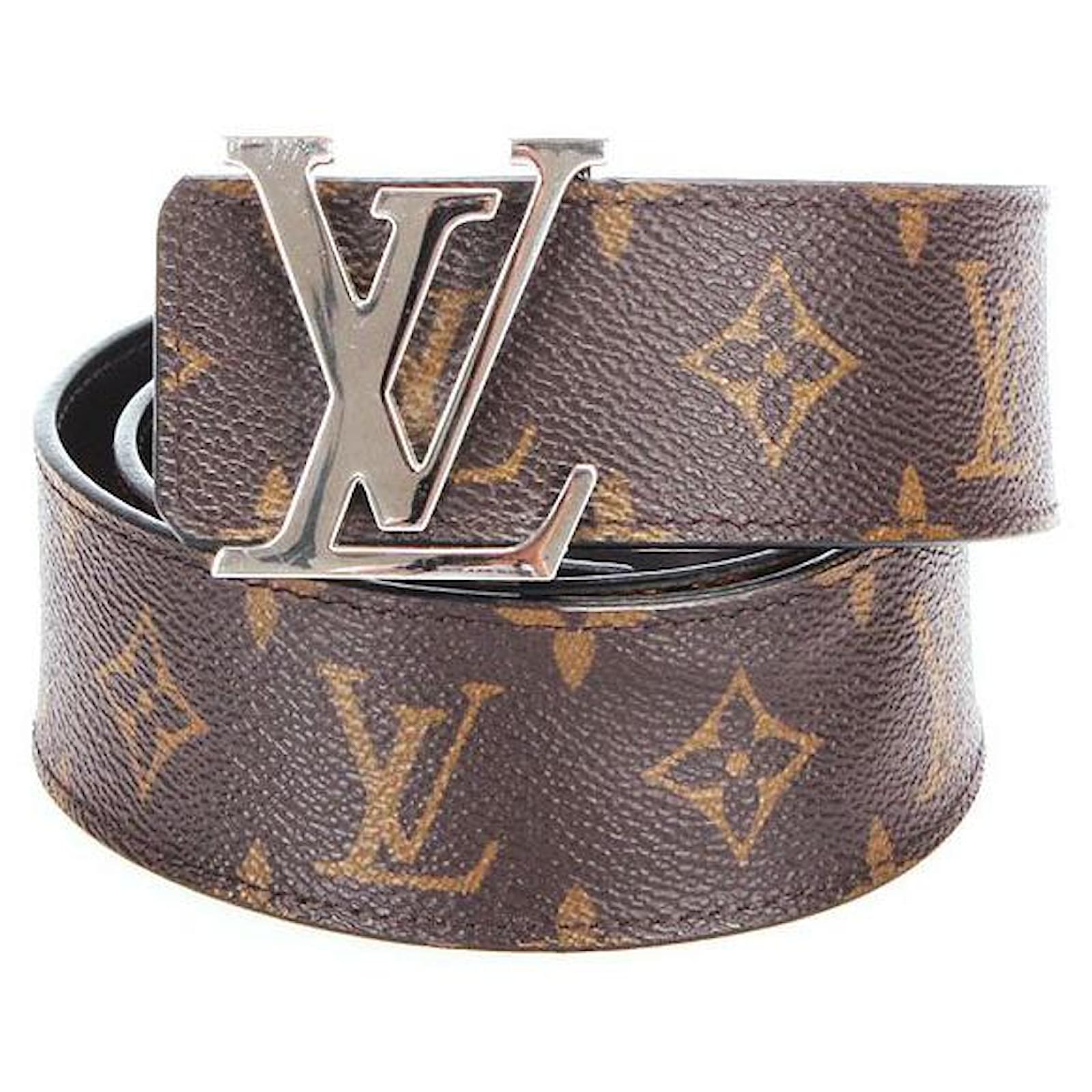 Louis Vuitton Monogram Santur Lv Initial Belt in Brown Cloth ref