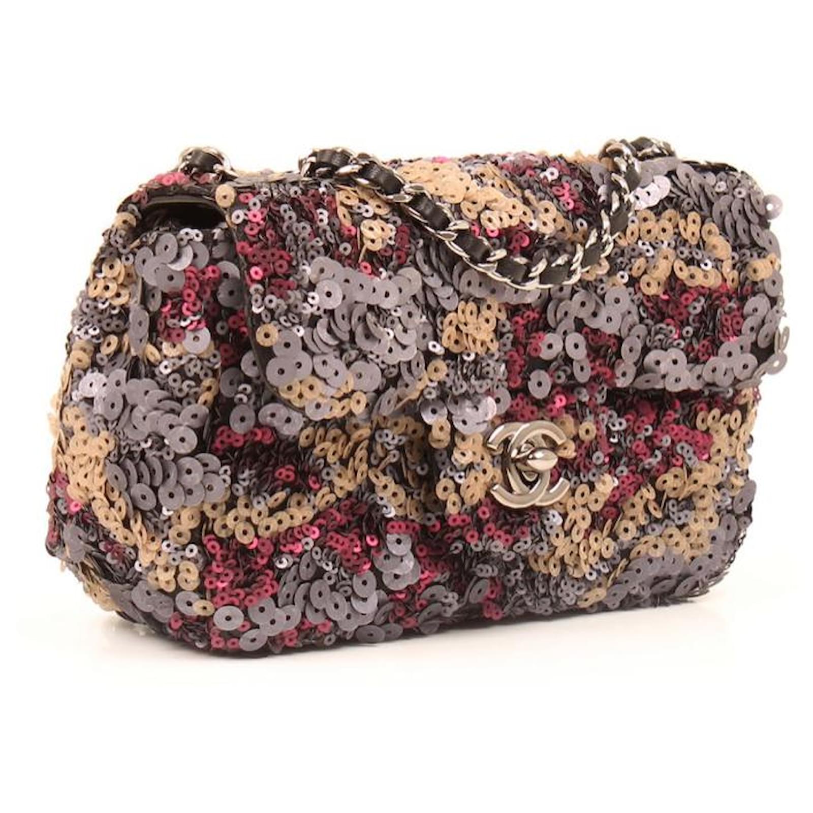 Pre-owned Chanel Medium Classic Double Flap Multicolor Tweed