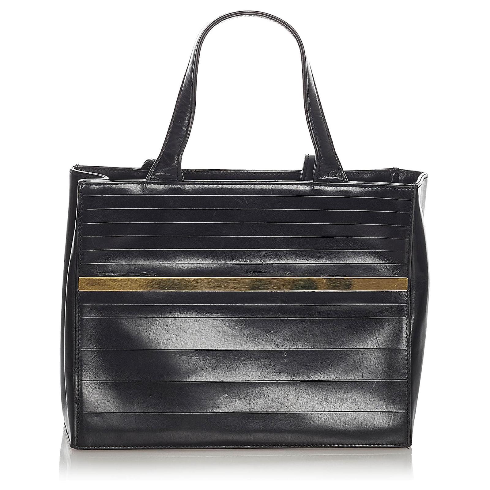 Bolsa tote de cuero negra Versace Negro Becerro ref.356495 - Joli Closet