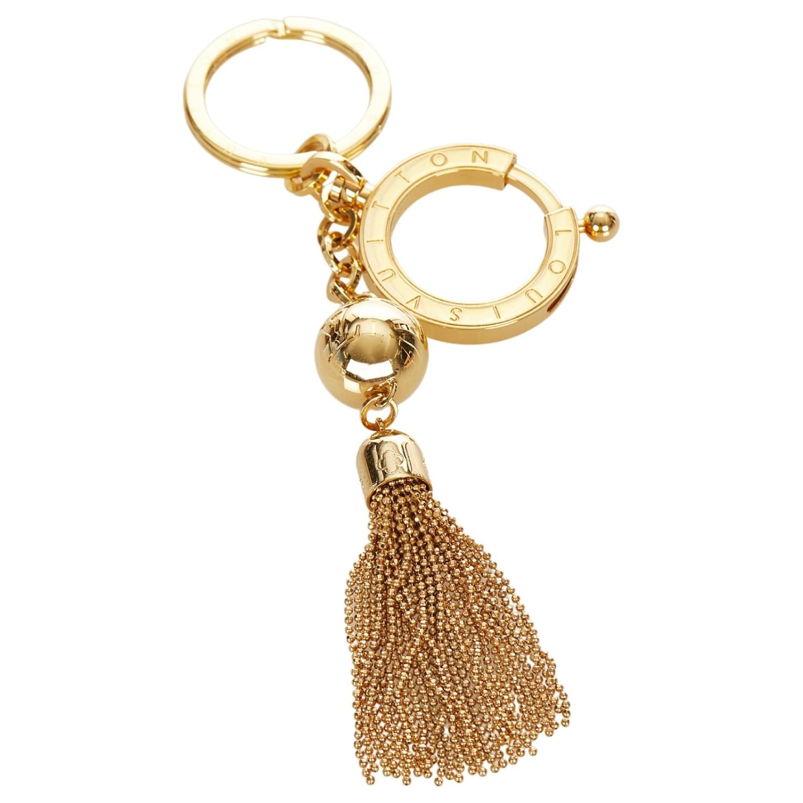 Louis Vuitton Gold Porte Cles Swing Tassel Bag Charm Golden Metal