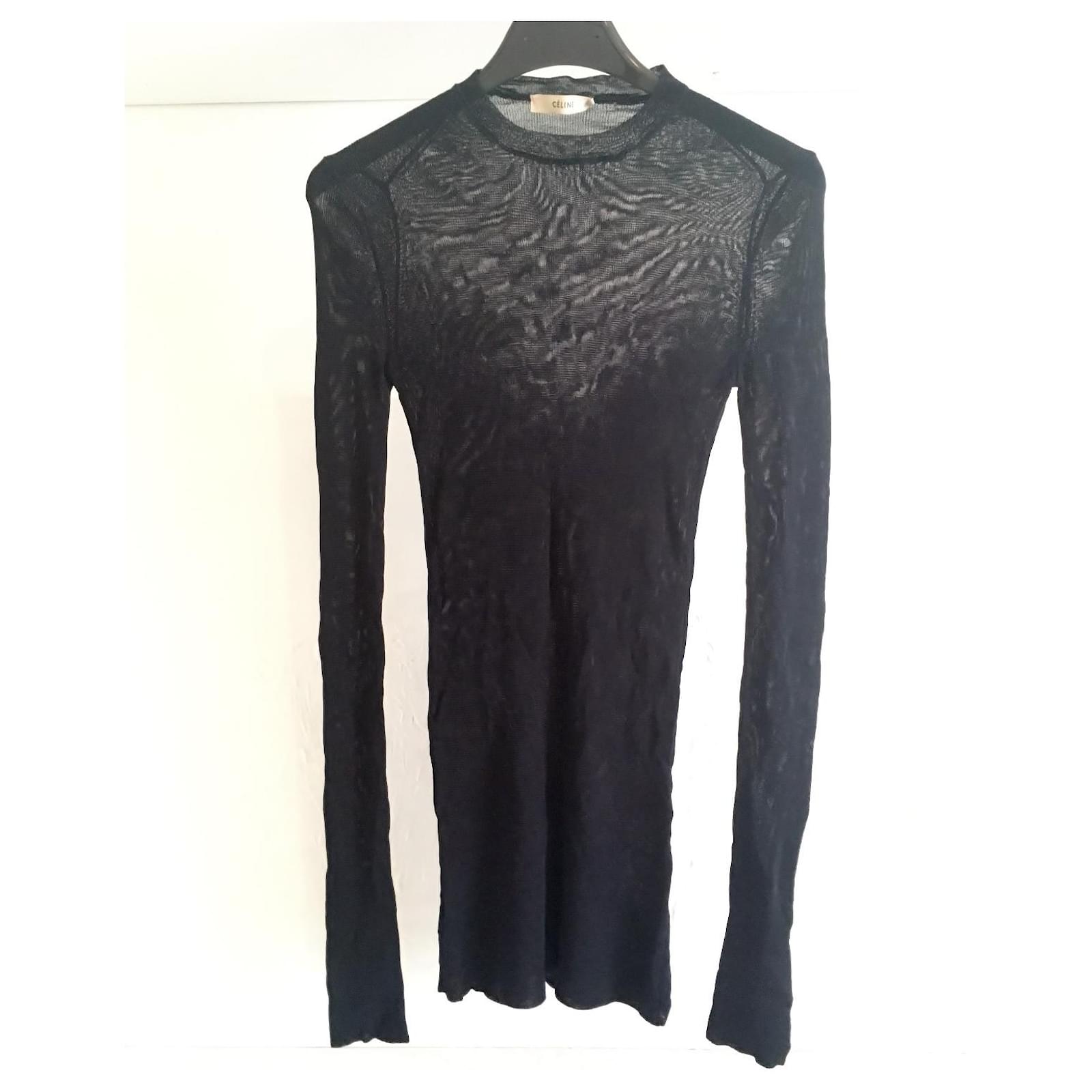 Céline Phoebe Philo design. Semi-sheer silky knit. Made in Italy