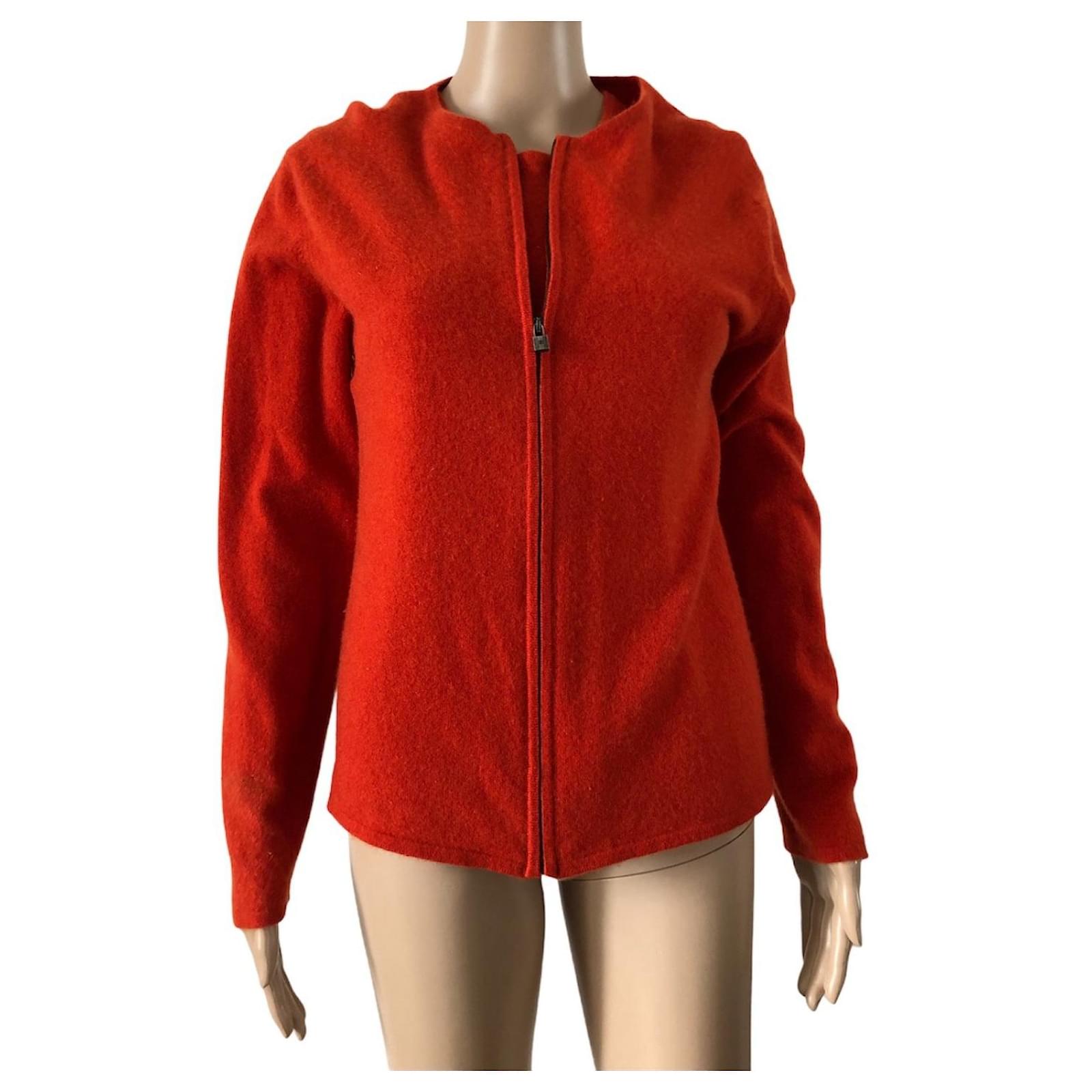 Hermès Twin Set Hermes Cachemire orange Cashmere Joli