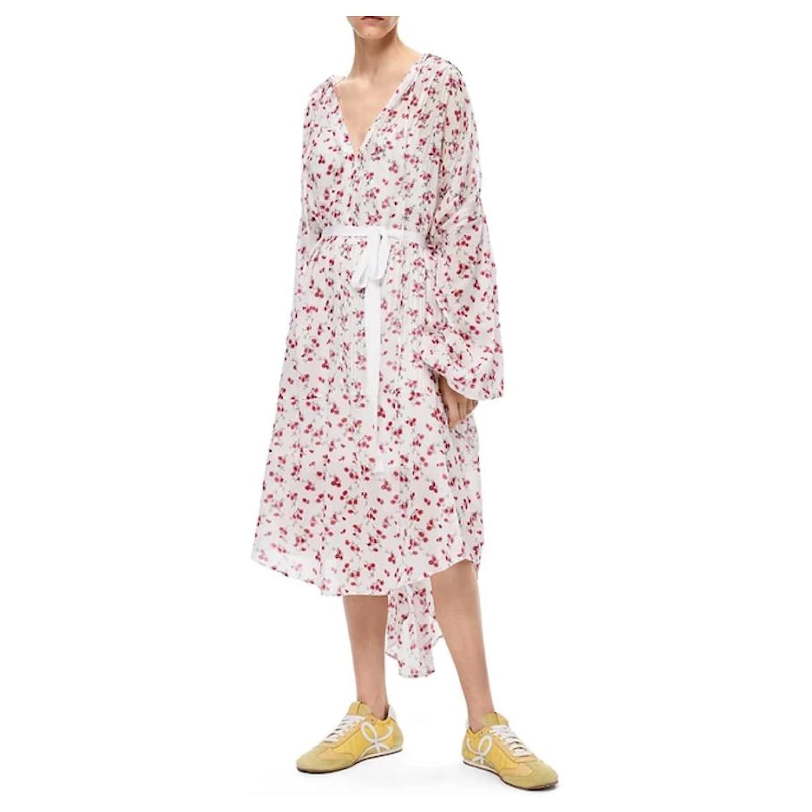 Loewe SS20 Floral Shirt Dress Pink Silk ref.356895 - Joli Closet