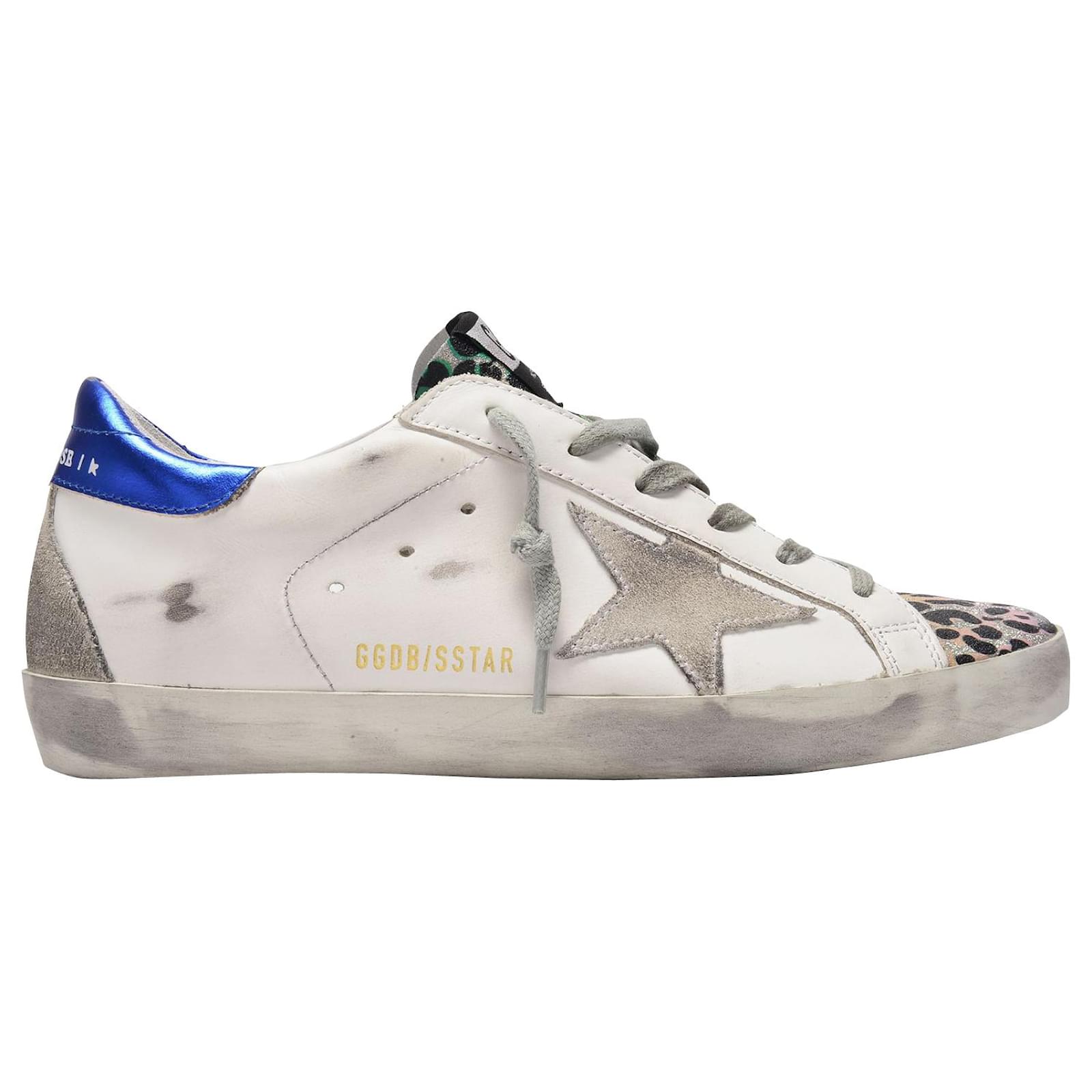 Golden Goose Super-Star Sneakers in White/Multicolored Leather ref ...