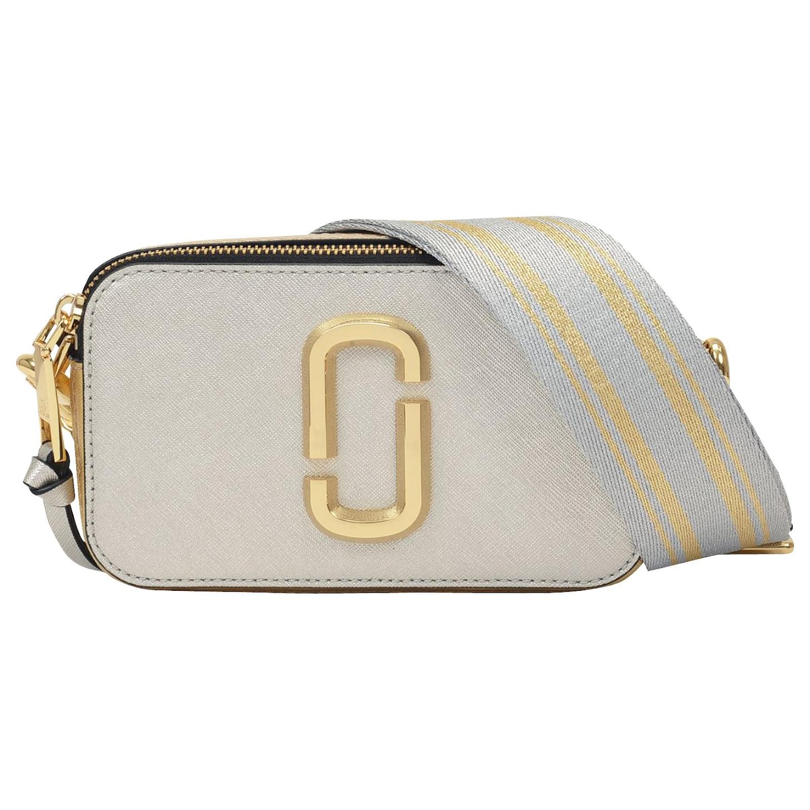 Marc Jacobs The Snapshot Camera Bag Silver in Leather with Gold-tone - US