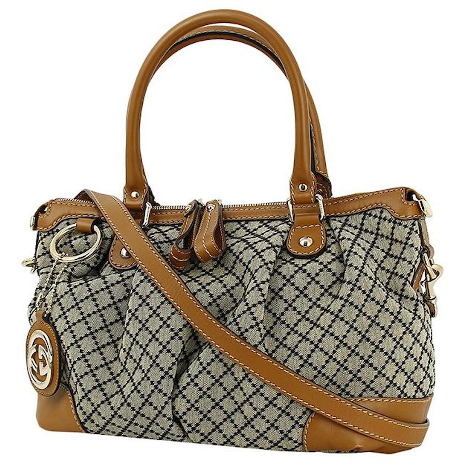 Gucci Travel bag Black Beige Cloth ref.357275 Joli Closet