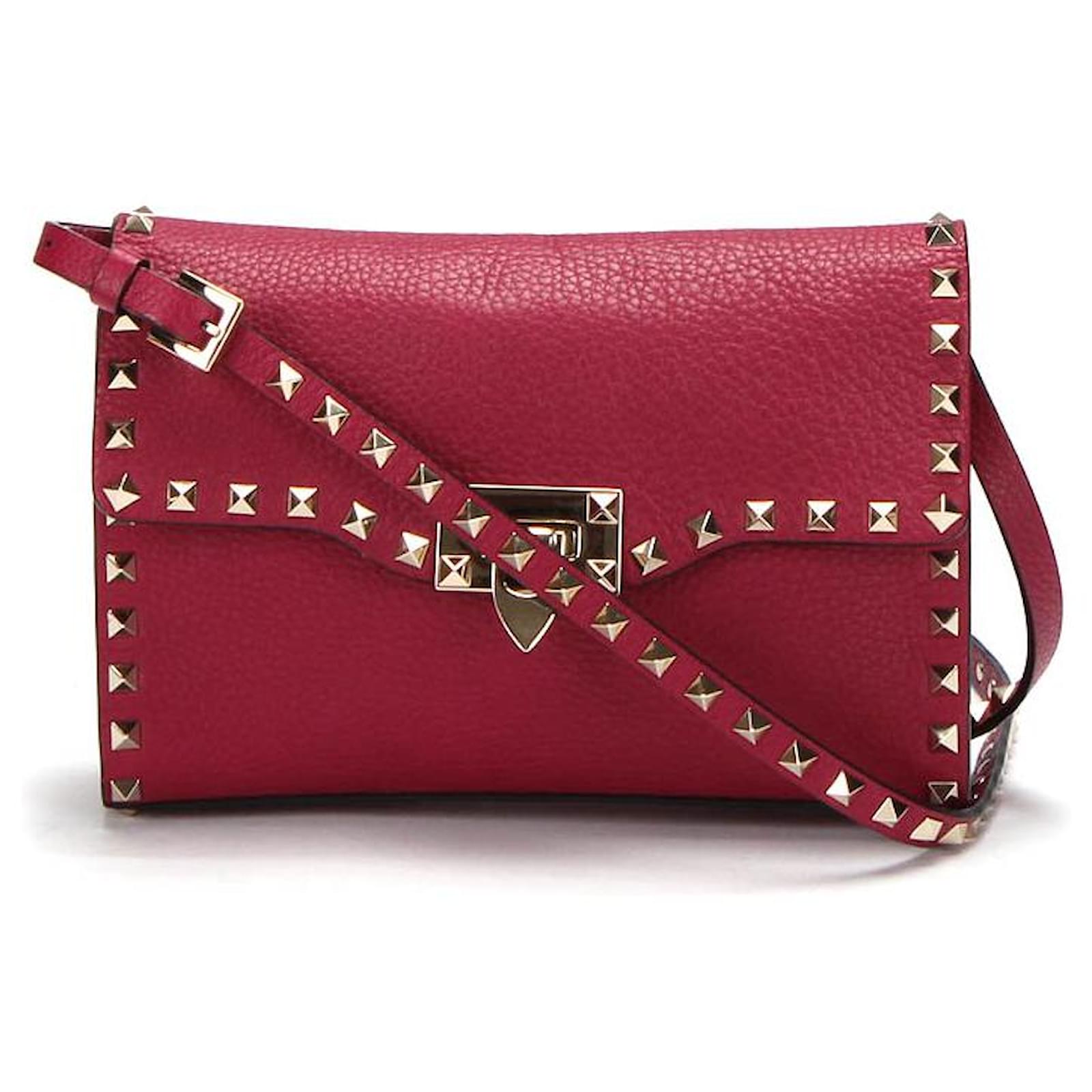 Rockstud 23 Leather Shoulder Bag in Pink - Valentino Garavani