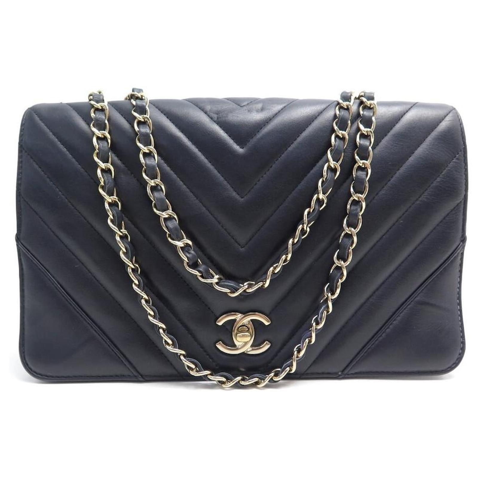 Chanel Herringbone CC Tote Bag Calfskin Black  eBay