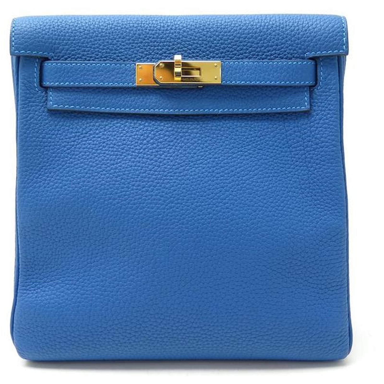 Hermès HERMES KELLY ADO II BACKPACK IN BLUE TOGO LEATHER 2019 BACKPACK BAG  LEATHER BOX ref.357889 - Joli Closet