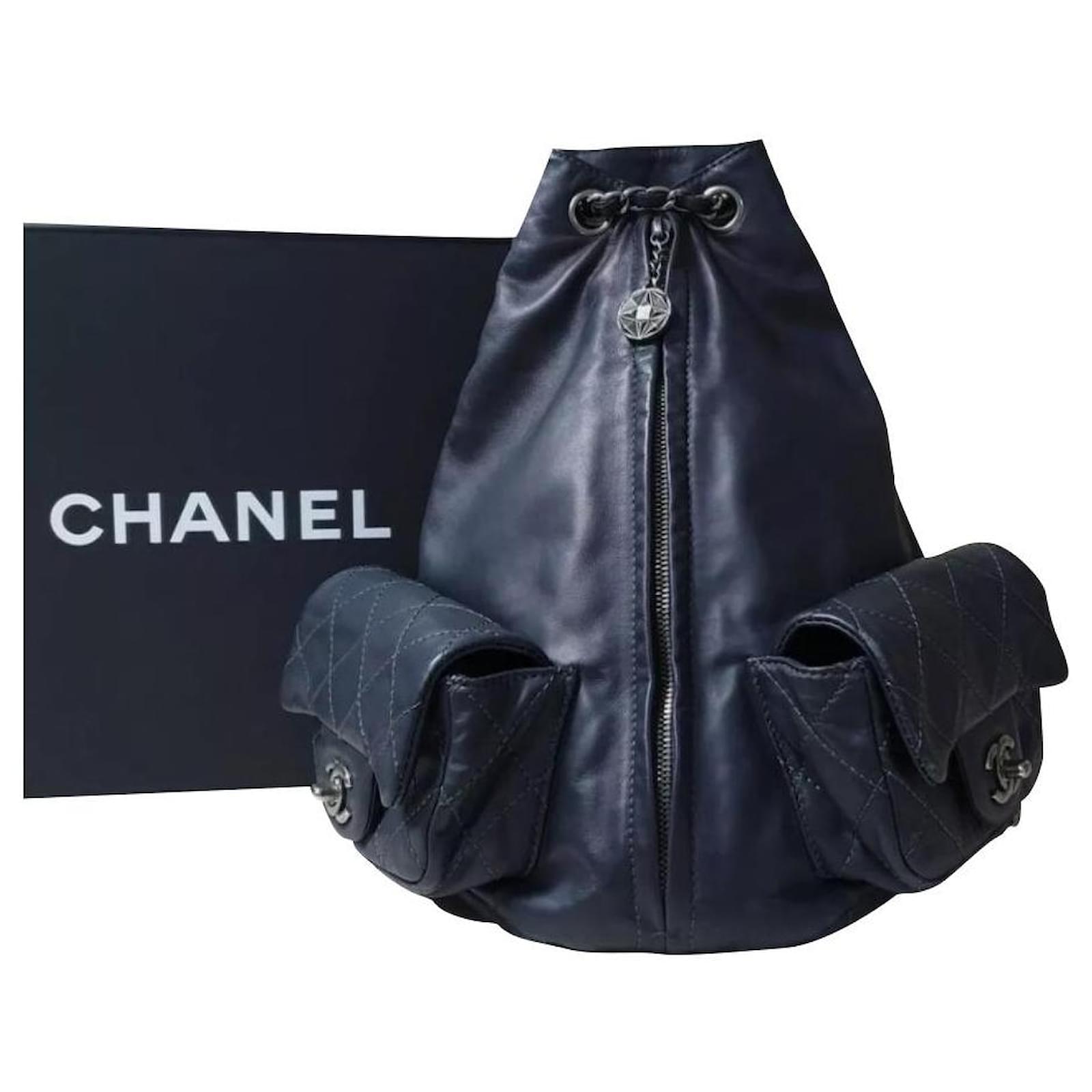 Chanel Black Lambskin Leather Large Backpack is Back Bag ref.358333 - Joli  Closet