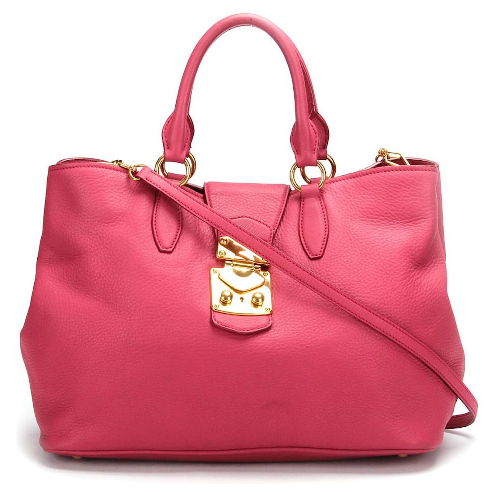 Miu Miu Tote bag Fuschia Leather ref.358444 - Joli Closet