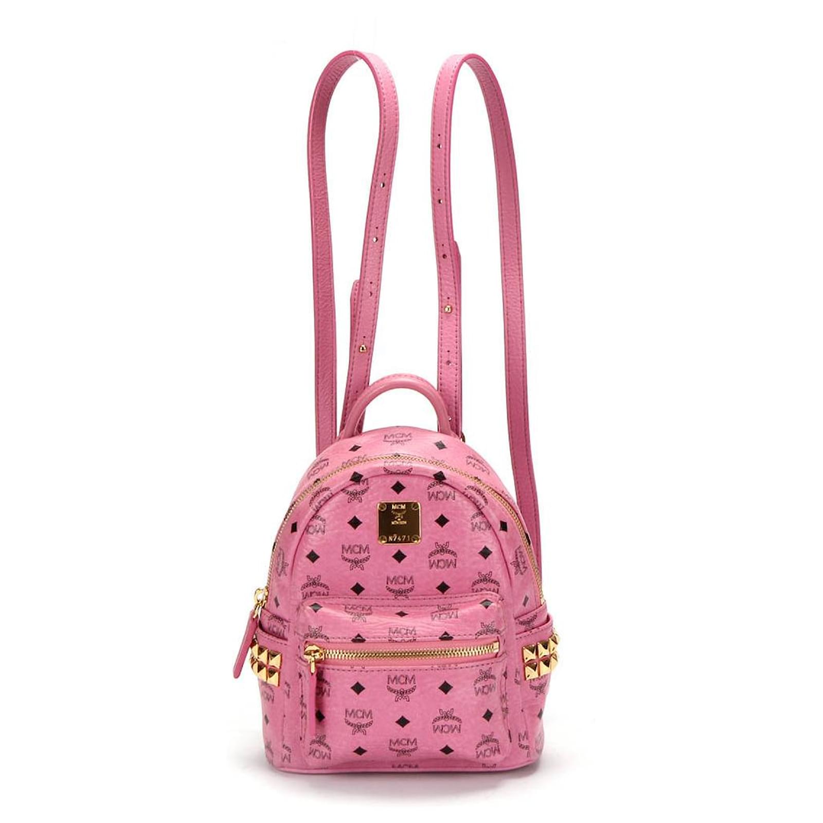 Pink mcm online backpack