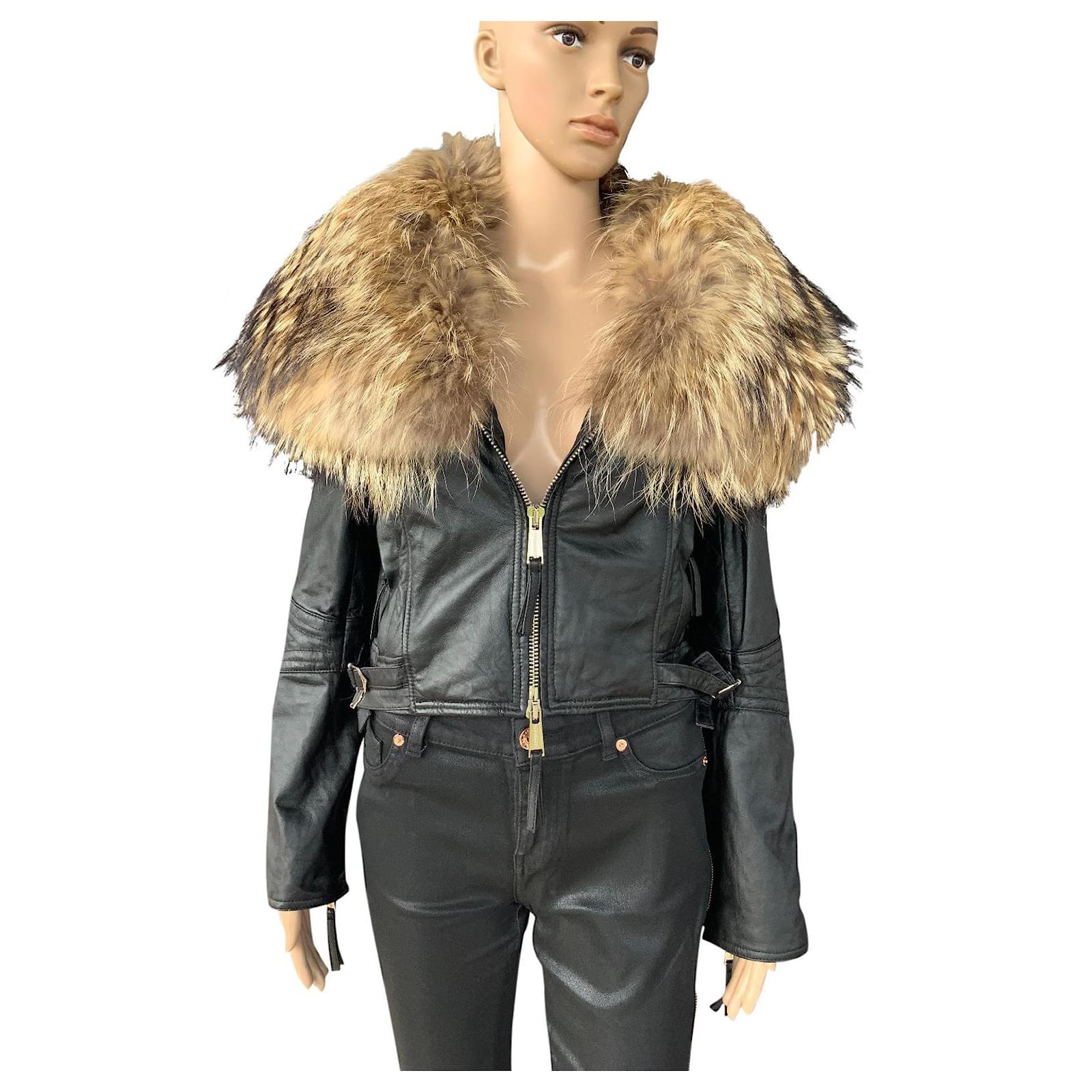 Dsquared2 Abrigos, Ropa de calle Negro Cuero Piel ref.359287 - Joli Closet
