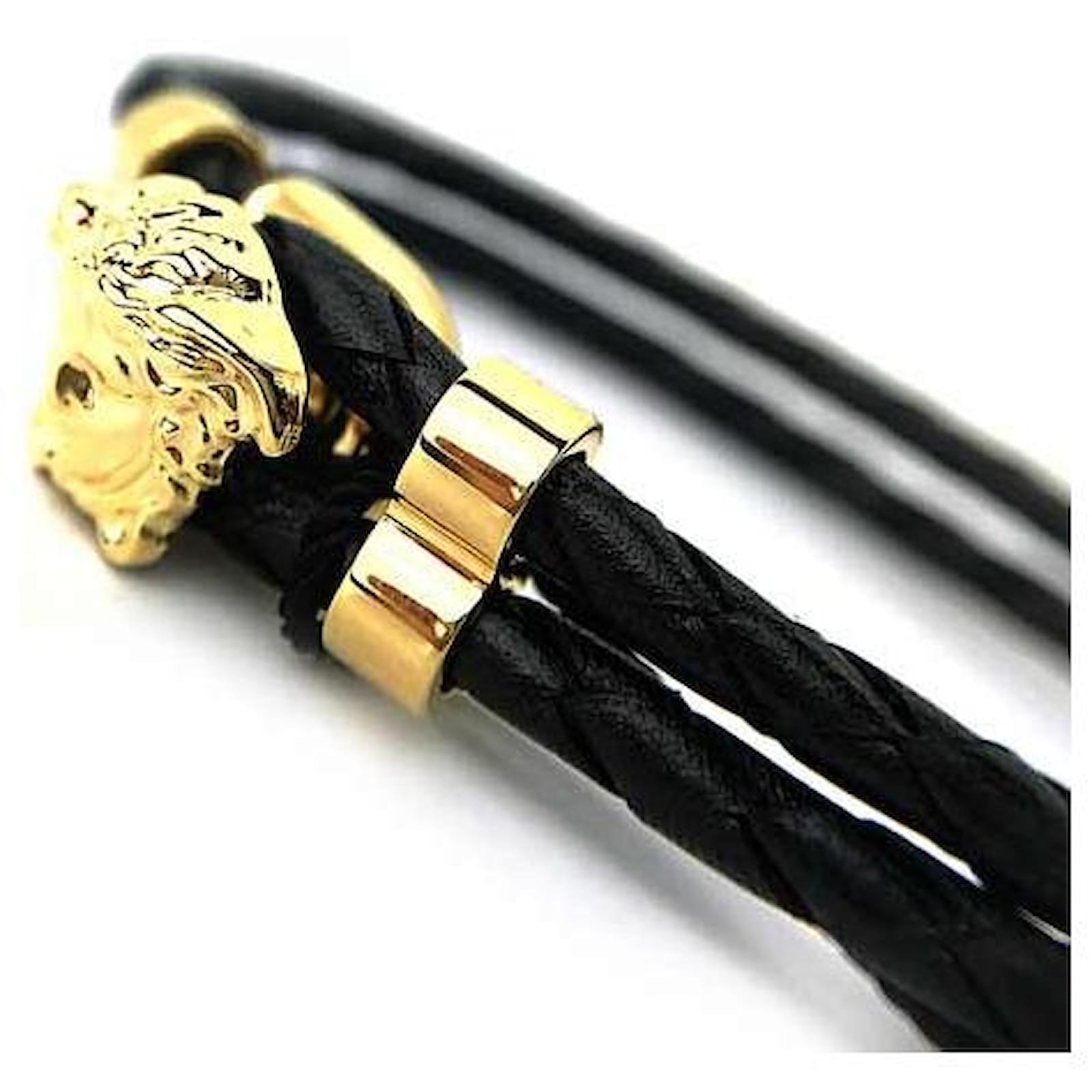 Italgem Lorenzo Versace Design Stainless Steel Bracelet For Men With 18k  Yellow Gold Medusa Heads -