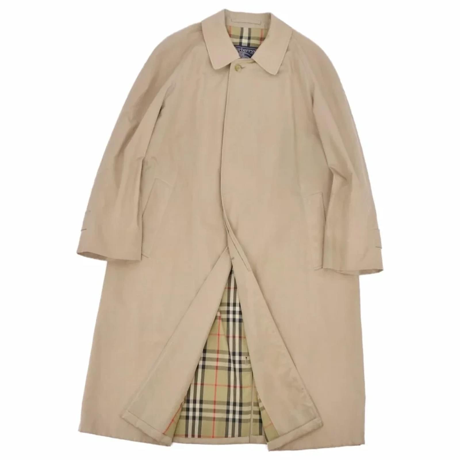Used] Vintage Burberry Burberrys Made in England Balmacaan Coat Beige  Cotton Polyester  - Joli Closet