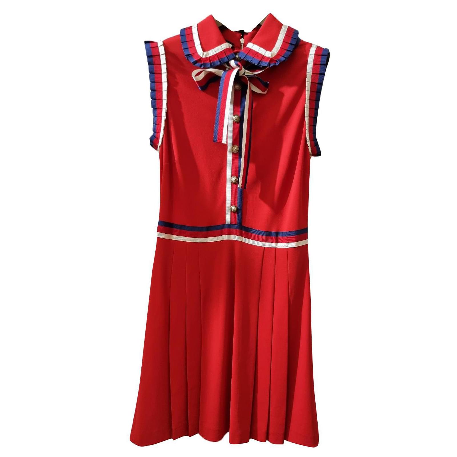 Gucci Vestidos Roja Viscosa ref.359662 - Joli Closet