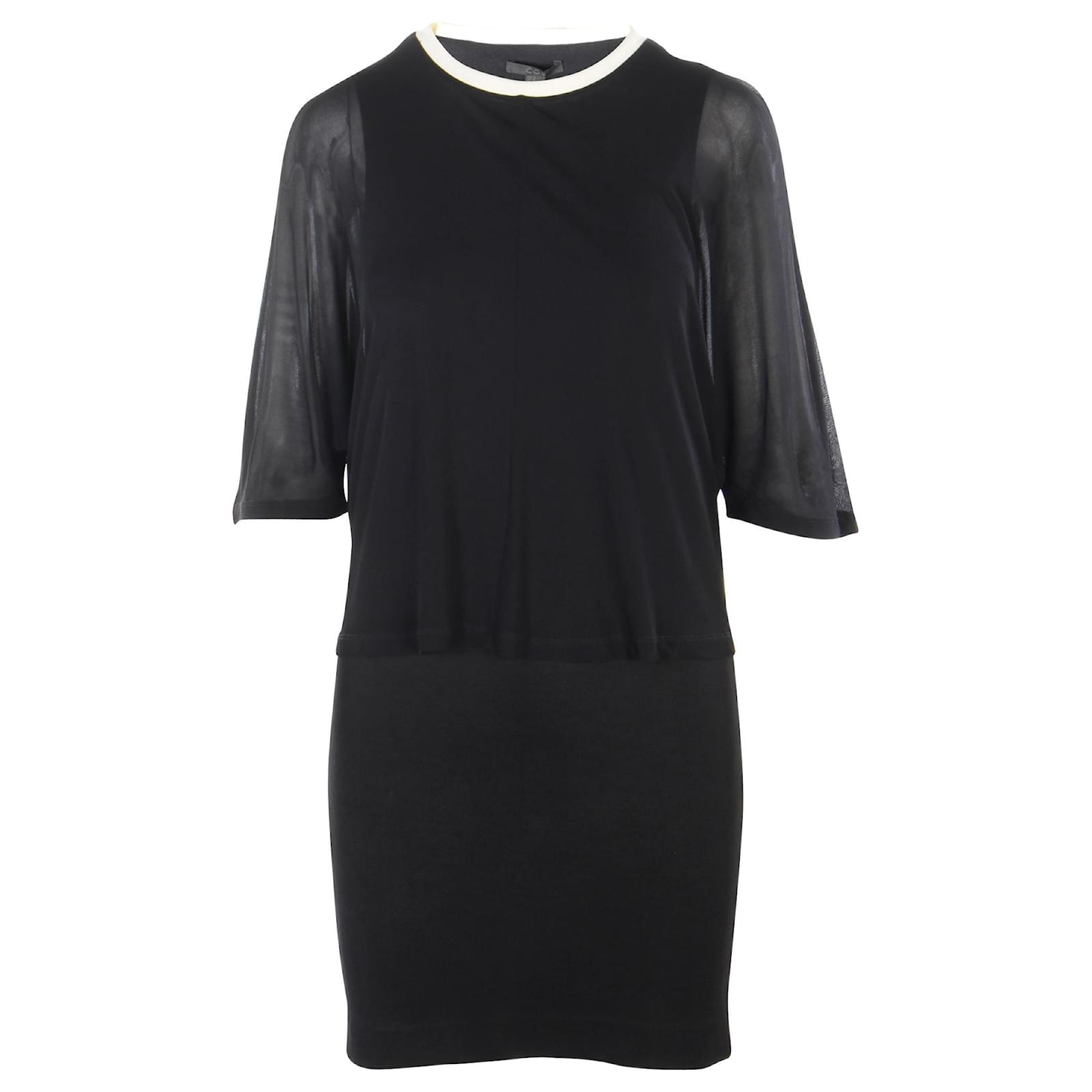 Cos Vestido negro entallado Algodón ref.359900 - Joli Closet