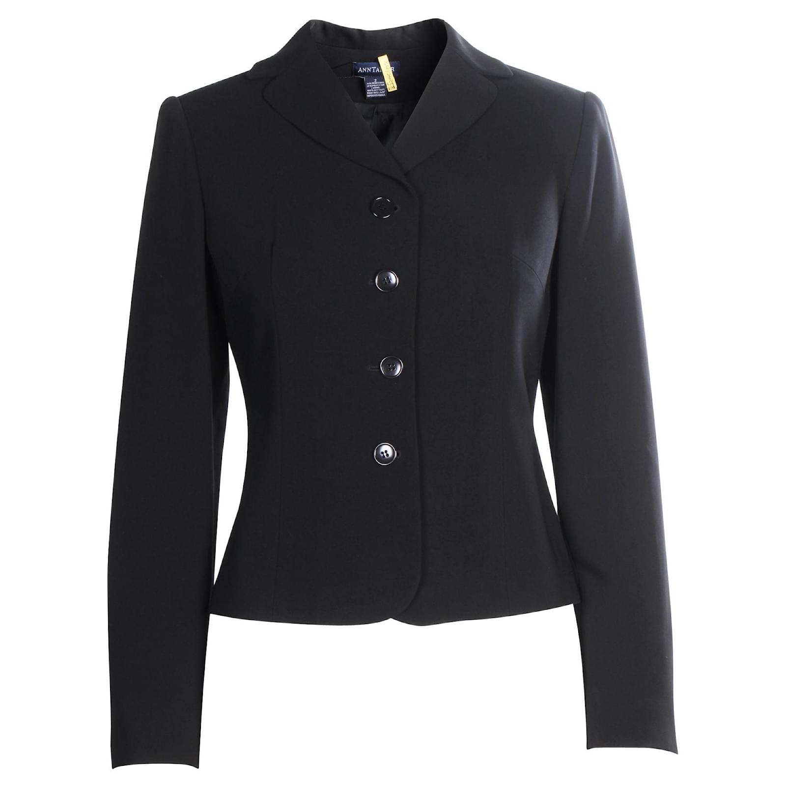 Ann Taylor Buttons Suits Jacket Black Synthetic Triacetate ref