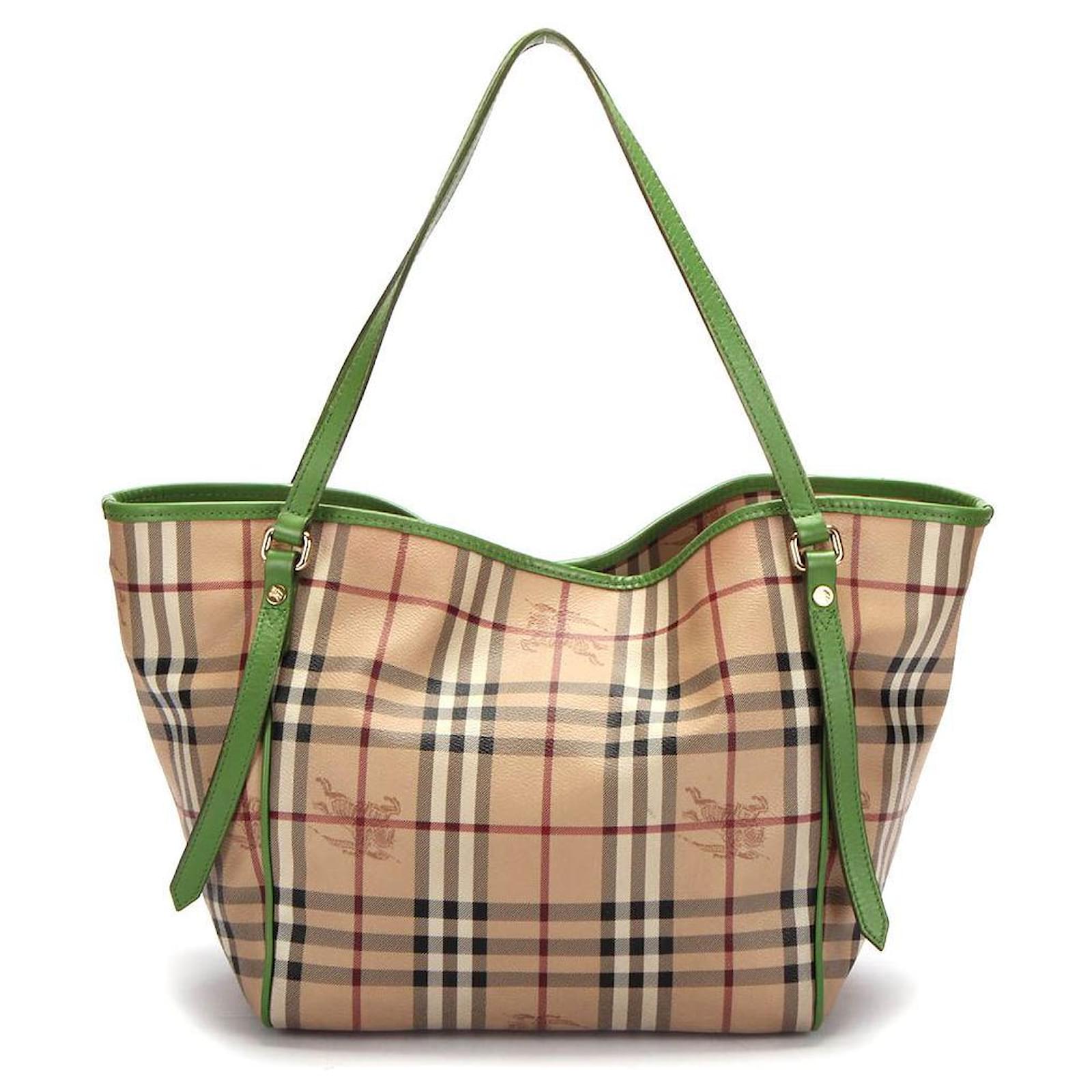 Burberry Green Haymarket Check Coated Canvas Canterbury Tote