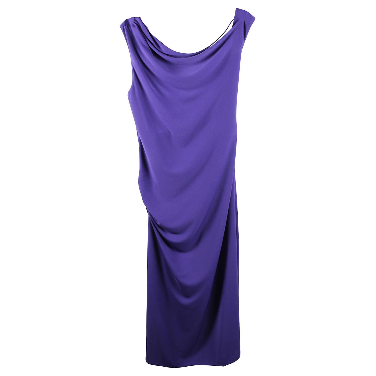 Bcbg Max Azria Open Back Evening Dress Purple Polyester ref.360492